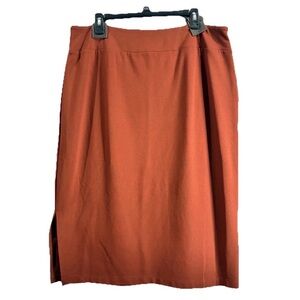 Midi Knit Skirt Fall Workwear Size XXL Boho Rust
